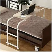 Overbed Table Reading Table Breakfast Table with Wheels and Tilting Tabletop Standing Workstation Food Tray Desk Rolling Medical Table