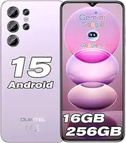 [OUKITEL] C1 Pro Android 15 Cell Phone, 16GB RAM+256GB ROM/TF 1TB, 6.52" Display Smartphone, 5150mAh Battery, 13MP Camera, 4G Dual SIM Phone Unlocked, 3 Card Slots/Fingerprint/3.5mm Jack/GPS, T-Mobile