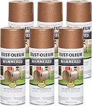 Rust-Oleum Stops Rust Hammered Metal Finish Spray Paint, Copper, 340 g (Pack of 6)