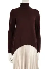 Burgundy Cashmere Turtleneck Jumper
