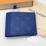 精品二手 LV 路易威登 MULTIPIE M30299閃電藍 男款對折短夾 錢夾 卡夾 皮夾 M30299