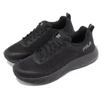 在飛比找momo購物網優惠-【FILA】慢跑鞋 J330X 黑 全黑 男鞋 基本款 透氣