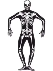 Skeleton Bones Glow in the Dark Second Skin Halloween Fancy Dress Costume