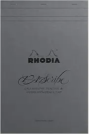 Rhodia 117761C Soft Notebook Rhodiarama Goalbook Silver A5 (14.8 x 21 cm), 240p, Small Squares 5 x 5, Paper Ivory 90 g/m2, 2 Ribbons, Elastic Closure, Imitation Leather papier Maya gris
