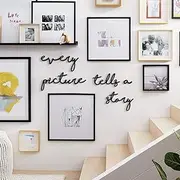 Every Picture Tells a Story Wall Sign – Metal Wall Art Quote for Living Room, Bedroom or Entryway – Modern Minimalist Home Decor