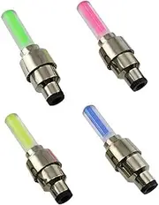 Bicycle Valve Light LED Valve Stem Caps Tire Valve Cap Lamp Valve Stem Cap Tire Light Valve Caps Lights Rechargeable Light Car Tire Stem Valve Caps Green Stainless Steel