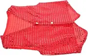 Fashionable Boys and Girls Sequin Vest Disco Outfits for Boys Girls 130cm Height Red Sequin Jacket