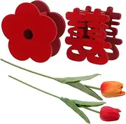 Gadpiparty 1 Set Flower Vase Flower Shaped Vase Cute Flowers Vases Fake Floral Tulips Spring Bouquet for Decoration Home Party Centerpieces Assorted Color