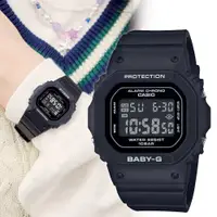 在飛比找PChome24h購物優惠-CASIO BABY-G 輕薄時尚方形計時錶/黑/BGD-5