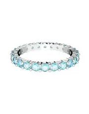 [Swarovski] Matrix Ring Round Cut Rhodium Plated in Blue