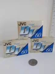 3 JVC Mini DV DVC Digital Video Cassette Tapes New Sealed Unopened LP mode 90min