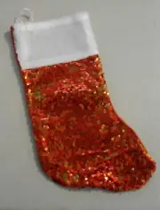 16 inch Christmas Stocking Red Sequins 265774