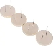 JECOMPRIS 4 Sets Doll Showcase with Wooden Base Support Dual Needle Holder for Crochet Doll Display Rack and DIY Crafts