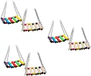 UPKOCH 3sets Colorful Swing Stand for Birds Creative Wooden Suspension Bridge Durable Parrot Swing Station for Cockatiels Parakeets and Birds Promotes Fun and Exercise 2pcs*3