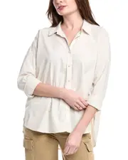 Splendid CJ Poplin Linen-Blend Top