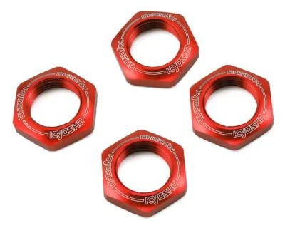 Kyosho 17mm 1/8 Serrated Wheel Nut (Red) (4) [KYOIFW472R]