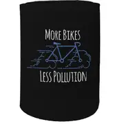 Alcohol Stubby Holder - More Bikes Less Pollution Cycling - Funny Novelty Birthday Gift Joke Beer