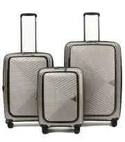 Tosca Space-X 4 Wheel Expandable Suitcase Set of 3 - Champagne (Small, Medium &