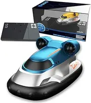 2.4G Mini Remote Control Boat Rc Hovercraft Toy Kids, Rc Boat for Pools and Lakes Electric Toys Boats Kids and Adults Blue