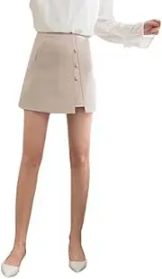 [ERTYUIO] Women's Sports Skirts High Waist A-Line Skirt Short Skirt Female Fashion Skirt Black Irregular Skirt