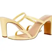 Womens The Drop Size 5 Pastel Yellow Avery Sandals Two Strap High Heeled NIB