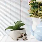 Desktop Flower Pot Planter Sculptures Home Garden Office Breathable Container