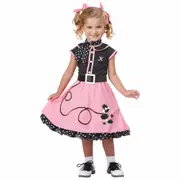50s Poodle Old School Rock Roll Greaser Retro Toddler Child Girls Costume