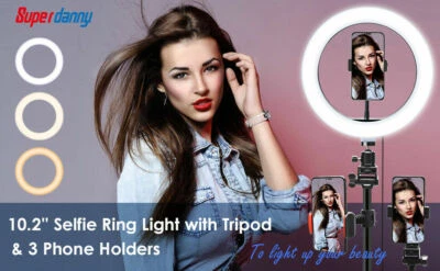 JackyLED 10"LED Ring Light with Tripod Stand Kit for Phone Selfie Videos
