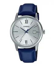 Casio Collection MTP-V002L-2B3 Grey Dial Blue Leather Mens Watch