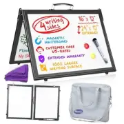 Small Dry Erase White Board – Magnetic Desktop Whiteboard - 16x12 inch 4 Black