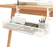 Cord Organizer for Desk - Multifunctional Metal Wire Tray | Metal Mesh Cable Management, Table Accessories for Living Room, Bedroom, Study