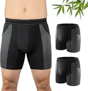 Mens Incontinence Underwear for Bladder Leak Protection 80ML Incontinence Underwear for Men Washable Breathable Leak Proof Underwear for Men Urinary Incontinence Boxer Shorts (2 Black, XL)