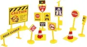 BRIGHTFUFU 5 Set Traffic Sign Models Safe Miniature Road Signs for Play Educational Traffic Knowledge Creative Landscape Decoration for Birthdays and Holidays