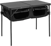 DOD TB4-685-BK Good Rack Table, Foldable, Large Storage Space, 4 Levels of Height Adjustment, Black