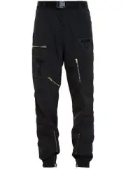 Moschino Couture Jeremy Scott Pants Multi Zip Jogger w Teddy Bear Rubber Patches