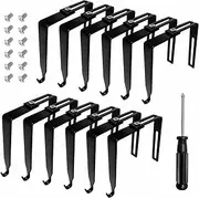 Cubicle Hangers Universal Partition Hanger Set Metal Black Cubicle Hooks Door Mirror Hanger Cubicle Wall Hooks Adjusted to Fit Panels with 1.35 to 3.5 in Inch Thickness for Office Whiteboard (12)