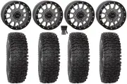 System 3 SB-5 15" Wheels Grey 35" RC500S Sticky Tires Can-Am Commander Maverick