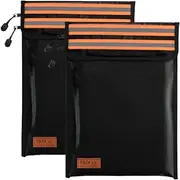 100% Aussie Owned - Twaca- Fireproof Document Bag, Set of 2, Pockets with Night Reflective Strip, Fire Protection for Legal Documents Jewelry and Passport, Firesafe Envelope for Money.