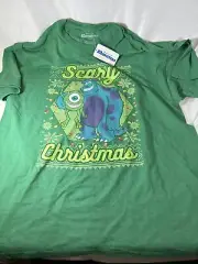 Scary Christmas Mike And Sully Monsters Inc Shirt Men’s Xl Green
