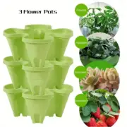 Vertical Planter Tower Garden, 3 Tiered Planter Stackable Herb Garden Planter wi