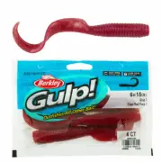 Berkley Gulp Grub Soft Bait 15cm Qty 4 Clear Red Fleck