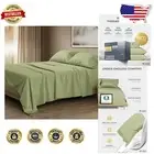 Opulent 1500 Thread Count Egyptian Cotton King Size Bed Sheets Set - Sage Green