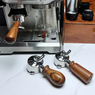 ❁NEOUZA 51mm三耳（含粉碗）義式咖啡機手柄 實木無底 適用東菱、KONKA、Homix、摩飛、ACA等機器✌