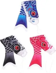 [ibasenice] 3pcs Fish Banner Carp Garden Decor Home Decoration Garden Hanging Decorations Outdoor Japandi Decor Flag Hanging Decor Fish Wind Socks Windsock Japanese-Style Guide Flag Hand Satin