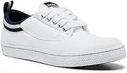 [Volley] Unisex Classic Canvas Shoe, White/Navy, US M13W15
