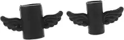 LIFKICH 2PCS USB Cable Protector Cute Cartoon Wing Design Durable Data Sync Cable Saver for USB Charging Cords Present for Friends and Family Black