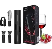 Electric Wine Opener 4 in 1 Set Battery Powered Corkscrew Vacuum WineStopper