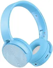 Laser On-Ear Wireless Bluetooth Headphones, Foldable and Rotatable, 15 Hrs Playtime, Micro SD Card Slot, Hands-Free Calls, Voice Assistant, Soft Cushion Ear Cups for Airplane Travel and Sleep - Blue