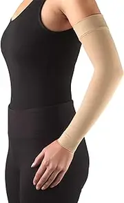 Truform Lymphedema Compression Arm Sleeve, 20-30 mmHg Post Mastectomy Support, Beige, Large