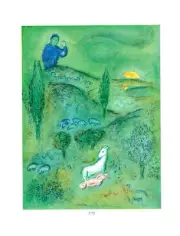MARC CHAGALL Decouverte de Daphins par Lamon 12.5" x 9.75" Poster 1963 Modernism